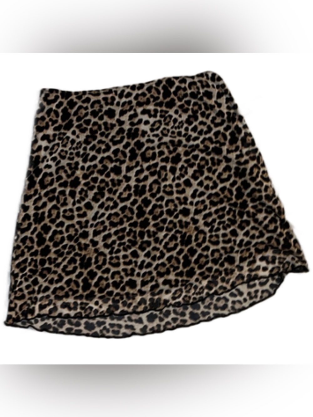 Brown and Black Leopard Print Mini Skirt